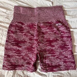 AYBL Maroon Camouflage High-Waist Athletic Shorts